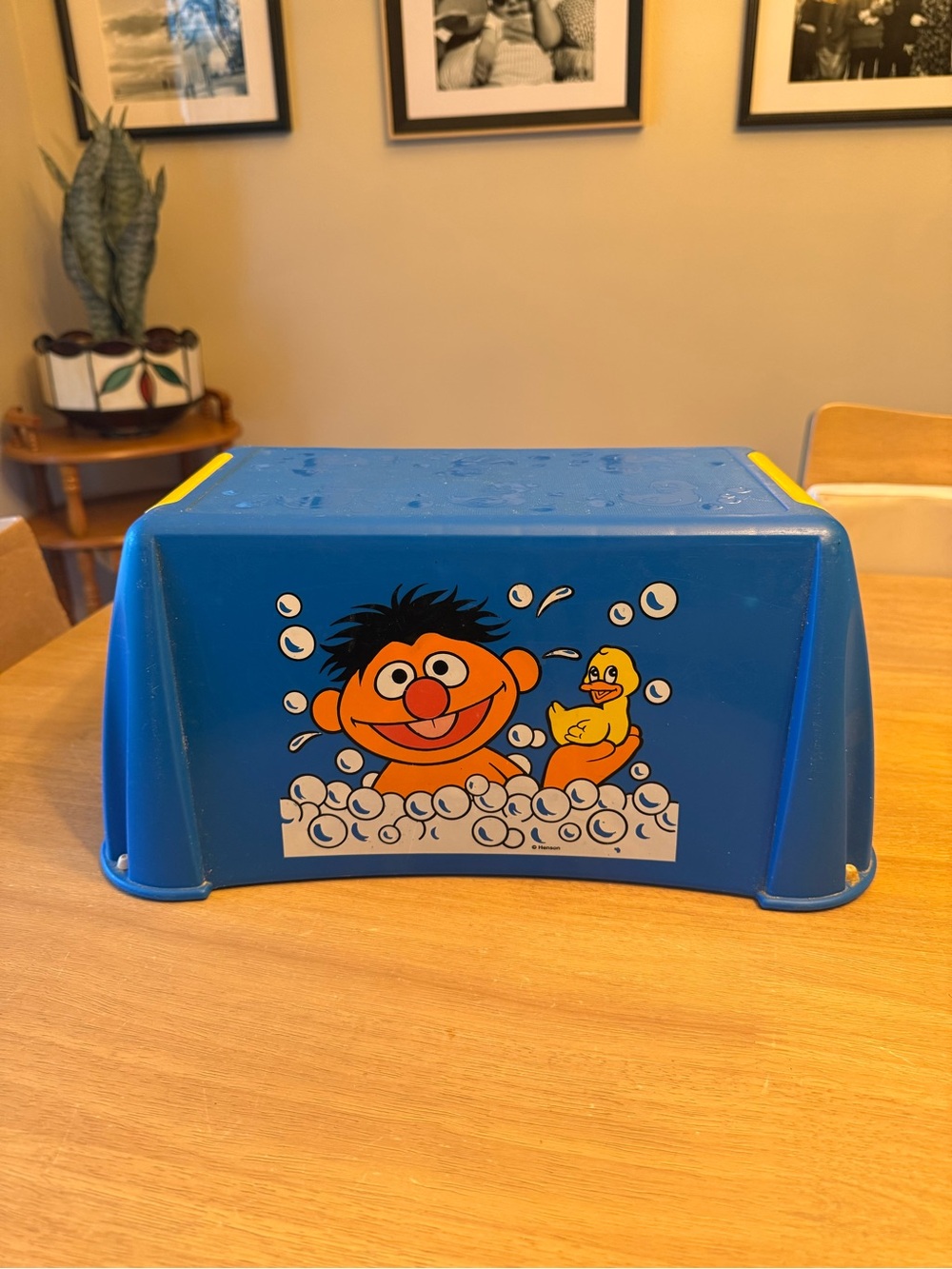 Vintage Sesame Street Plastic Foot Stepping Stool Ernie And Rubber Duck